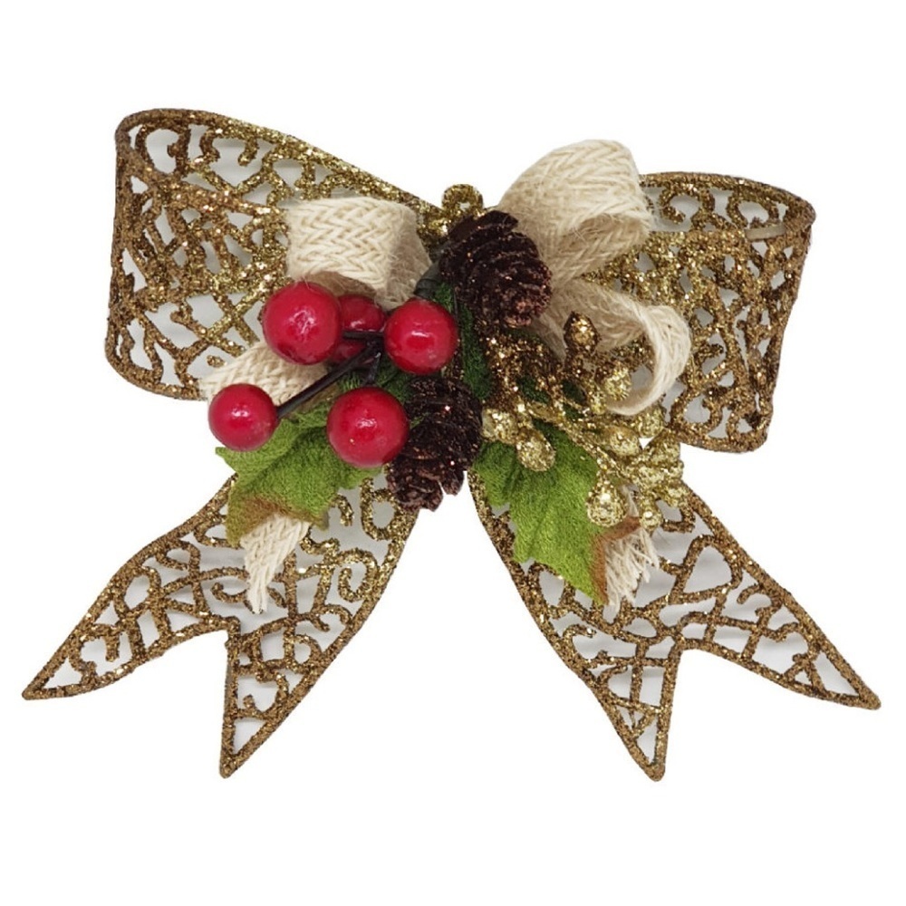 Gold Glittery Christmas Bows